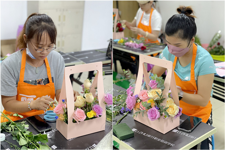 手提花籃的特點(diǎn)，廣西南寧花藝師學(xué)校課件分享