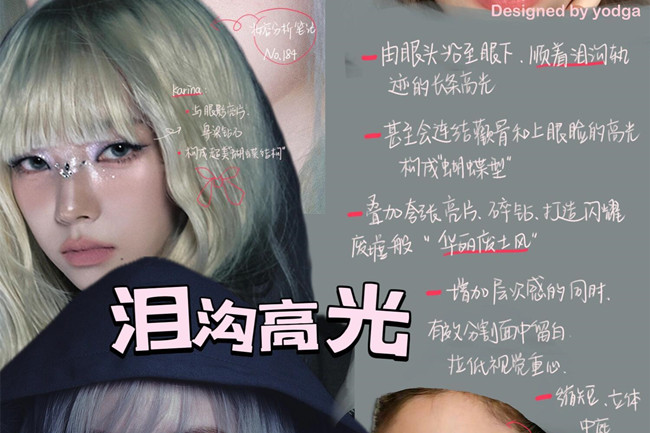 韓國蕞流行的高光打法教程，廣西彩妝美妝師分享
