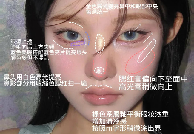 厭世感布偶貓妝容，南寧化妝形象造型學校分享教程
