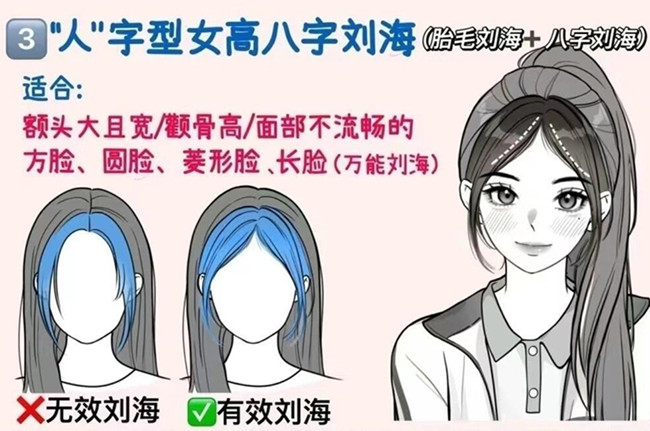 如何護理“人”字女高八字劉海教程，南寧學女發(fā)