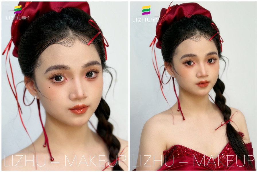 減齡辮子造型，廣西化妝高彩培訓作品